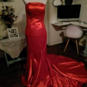 Bright red glamorous dress